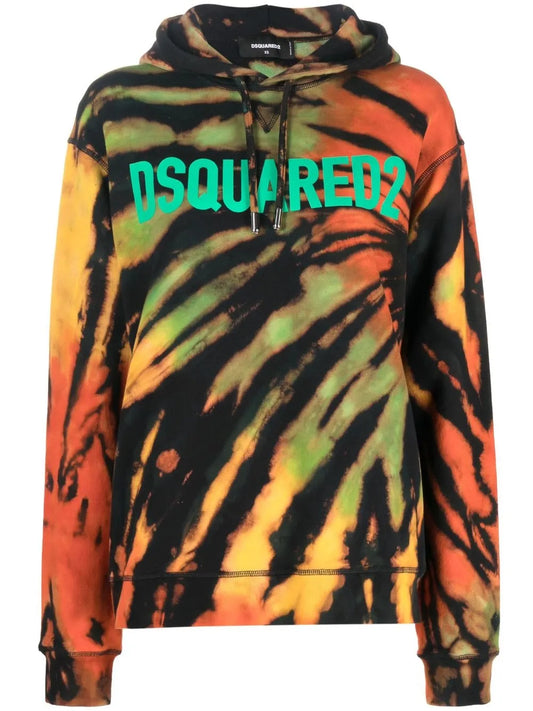 Abstarct-Print Cotton Hoodie