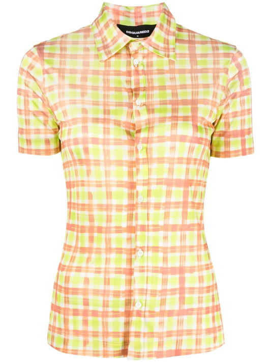 Check-Print Short-Sleeve Shirt