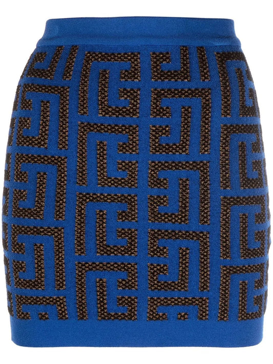 Monogram-Pattern Miniskirt