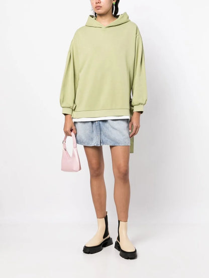 Side-Tie Cotton Hoodie