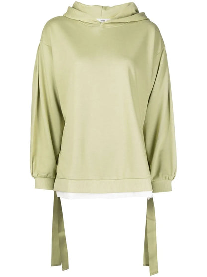 Side-Tie Cotton Hoodie