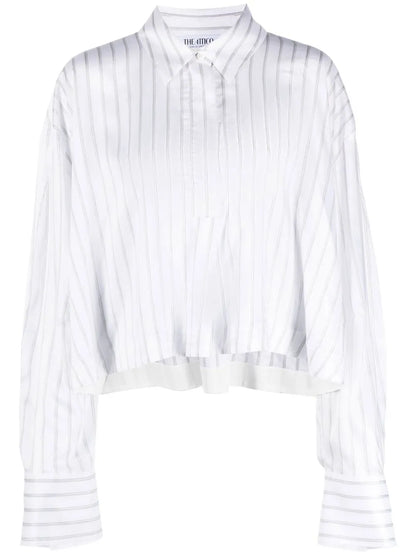 Cropped Pinstripe Shirt