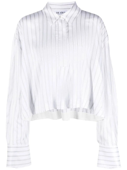 Cropped Pinstripe Shirt