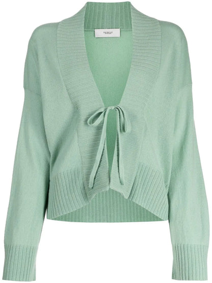 Open Tie-Fastening Cashmere Cardigan