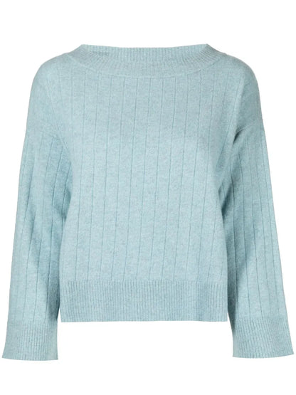 Ribbed Wide-Neck Jumper