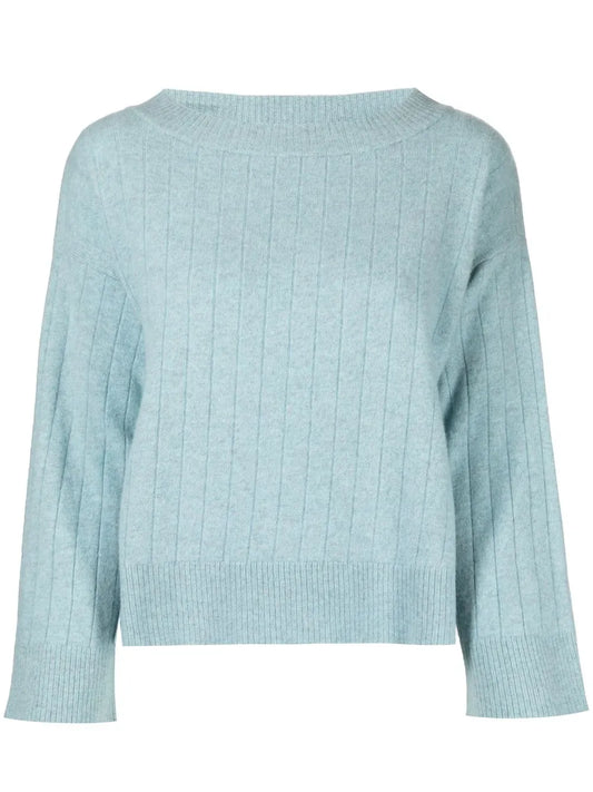 Ribbed Wide-Neck Jumper