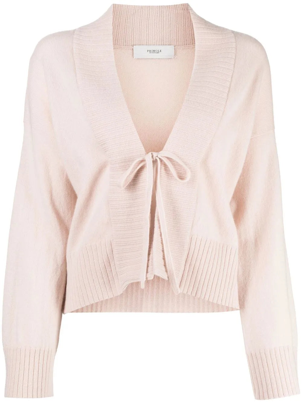 Open Tie-Fastening Cashmere Cardigan