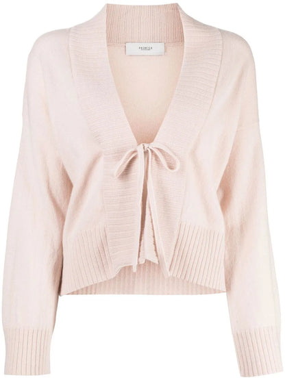 Open Tie-Fastening Cashmere Cardigan