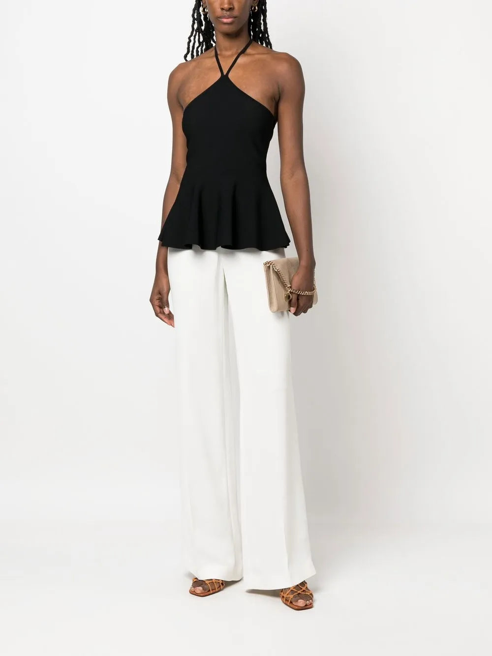 High-Waisted Flared Trousers