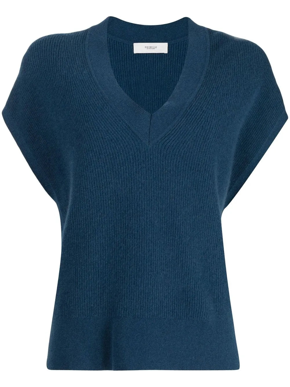 Ribbed V-Neck Knitted Top