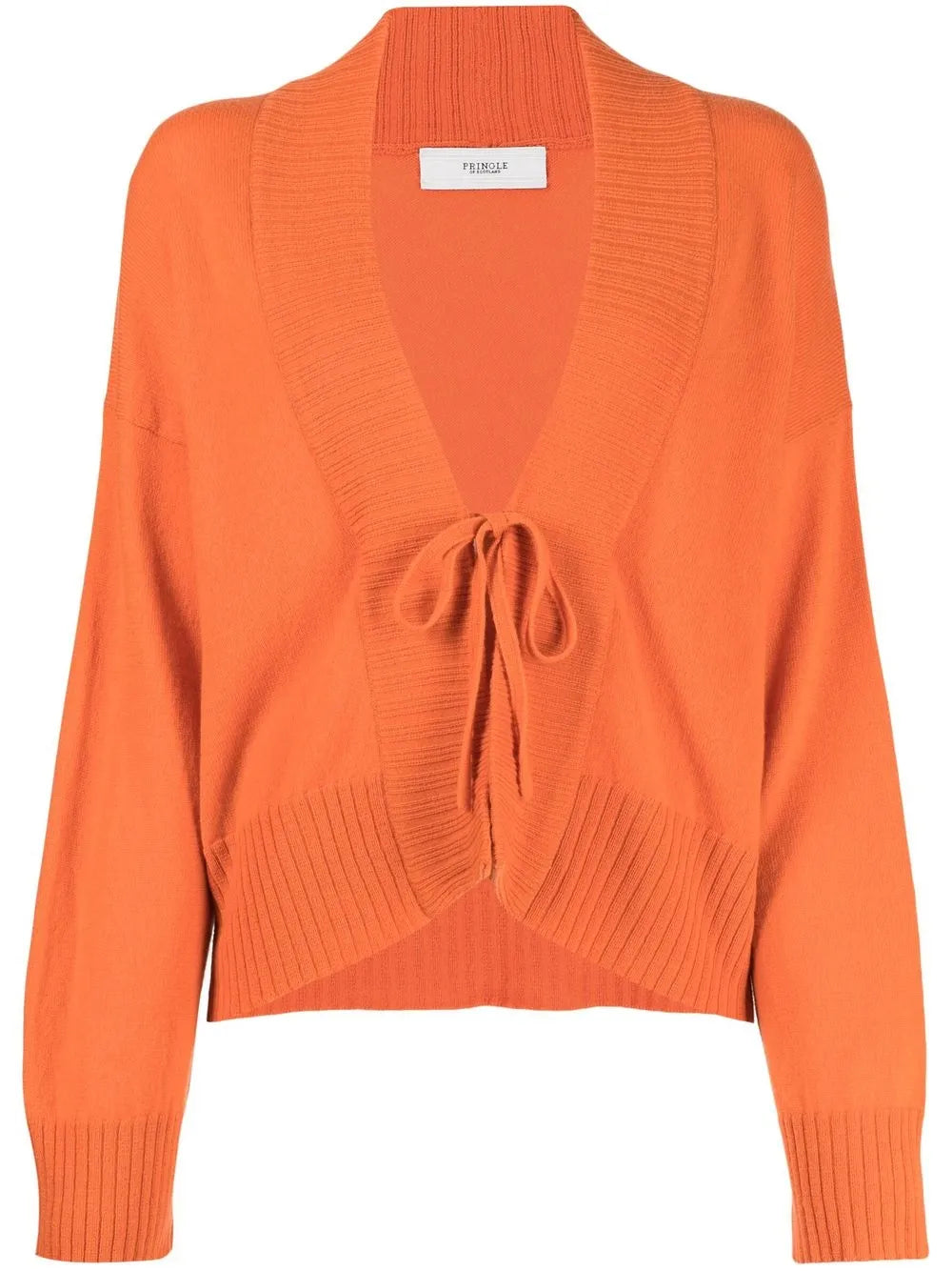 Open Tie-Fastening Cashmere Cardigan