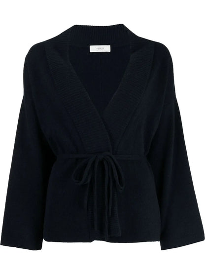 V-Neck Tie-Waist Cardigan