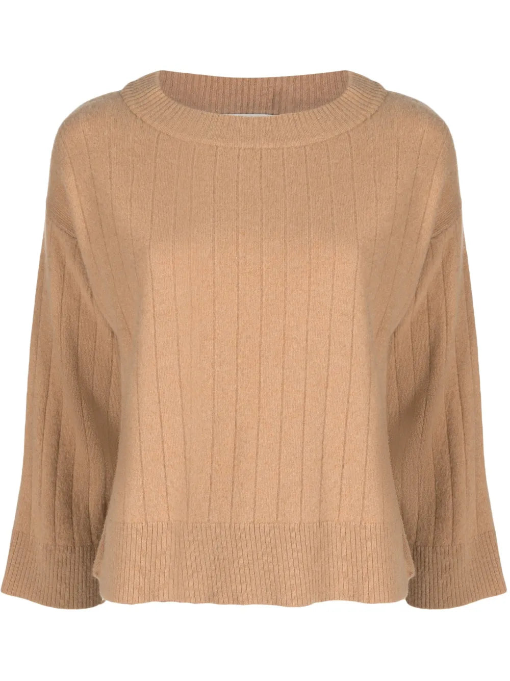 Ribbed Wide-Neck Jumper
