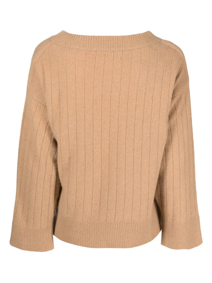Ribbed Wide-Neck Jumper