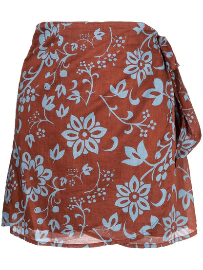 La Bamba Floral-Print Mini Skirt