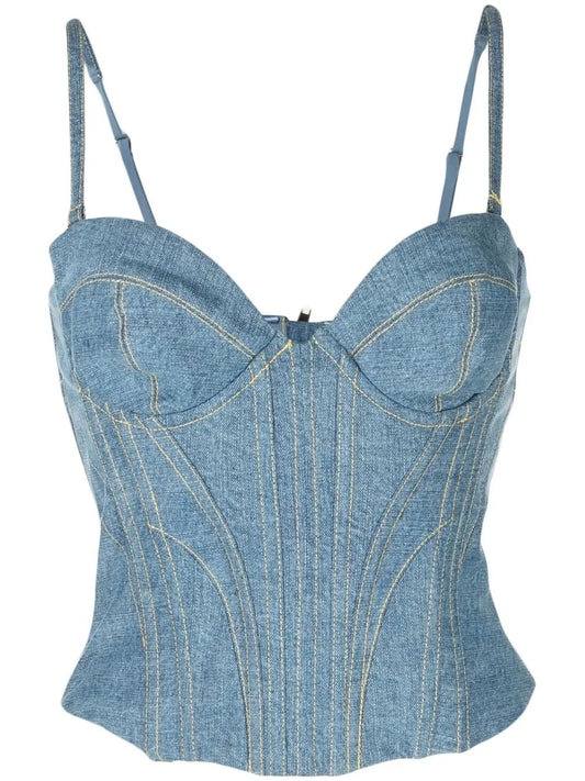 Denim Bustier Top