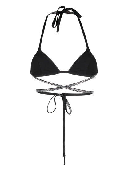 Rhinestone-Embellished Bikini Top