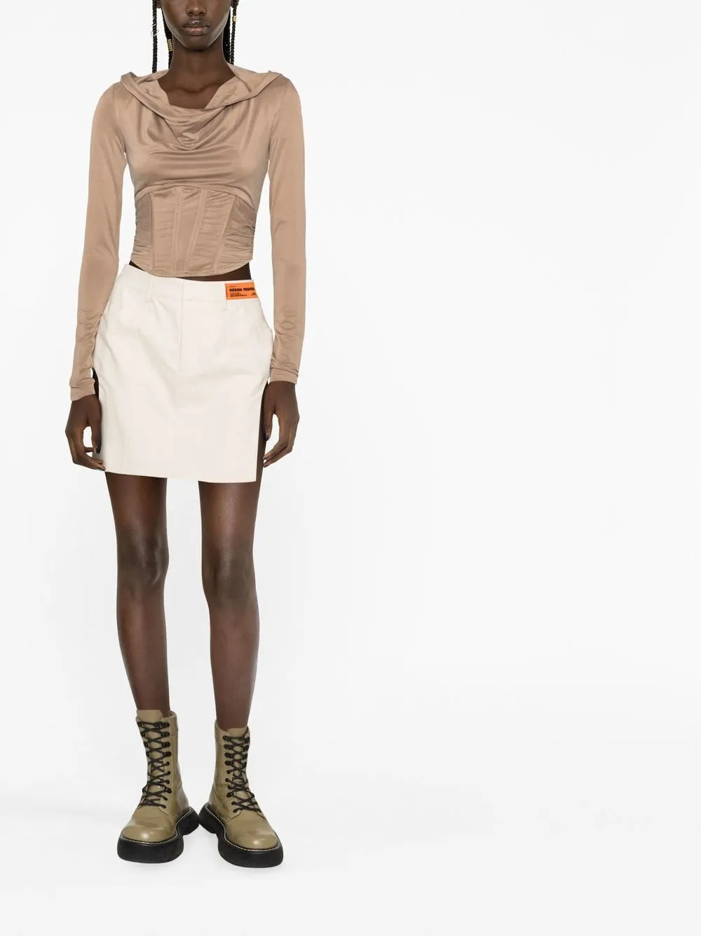 Side-Slits Fitted Mini Skirt