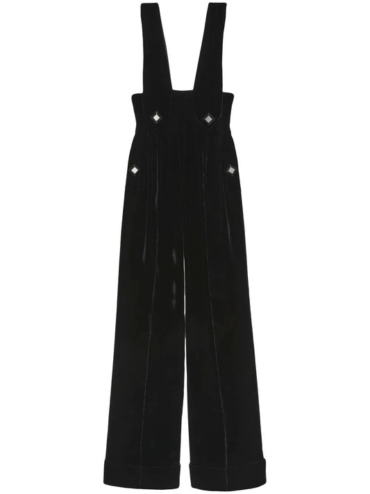 Sleeveless Velvet Jumpsuit