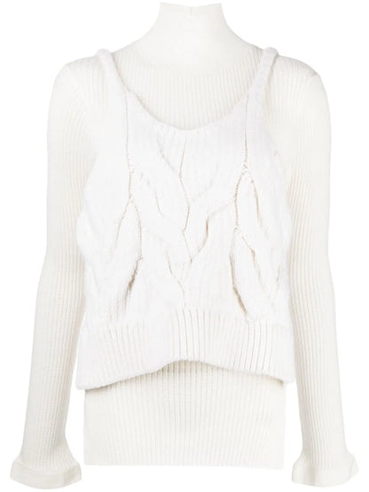 Layered Cable-Knit Top