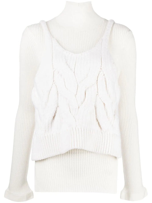 Layered Cable-Knit Top