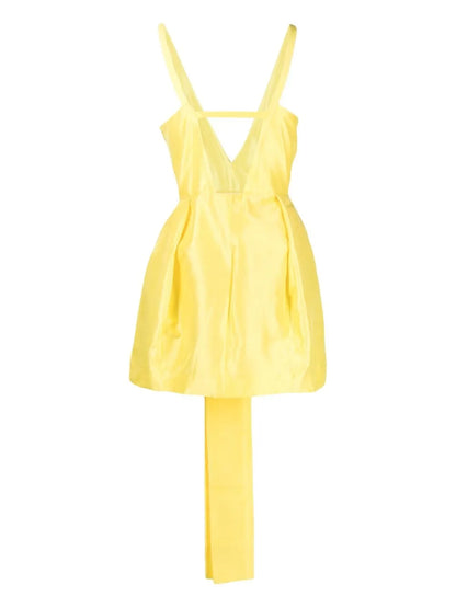 V-Neck Ruffled Mini Dress