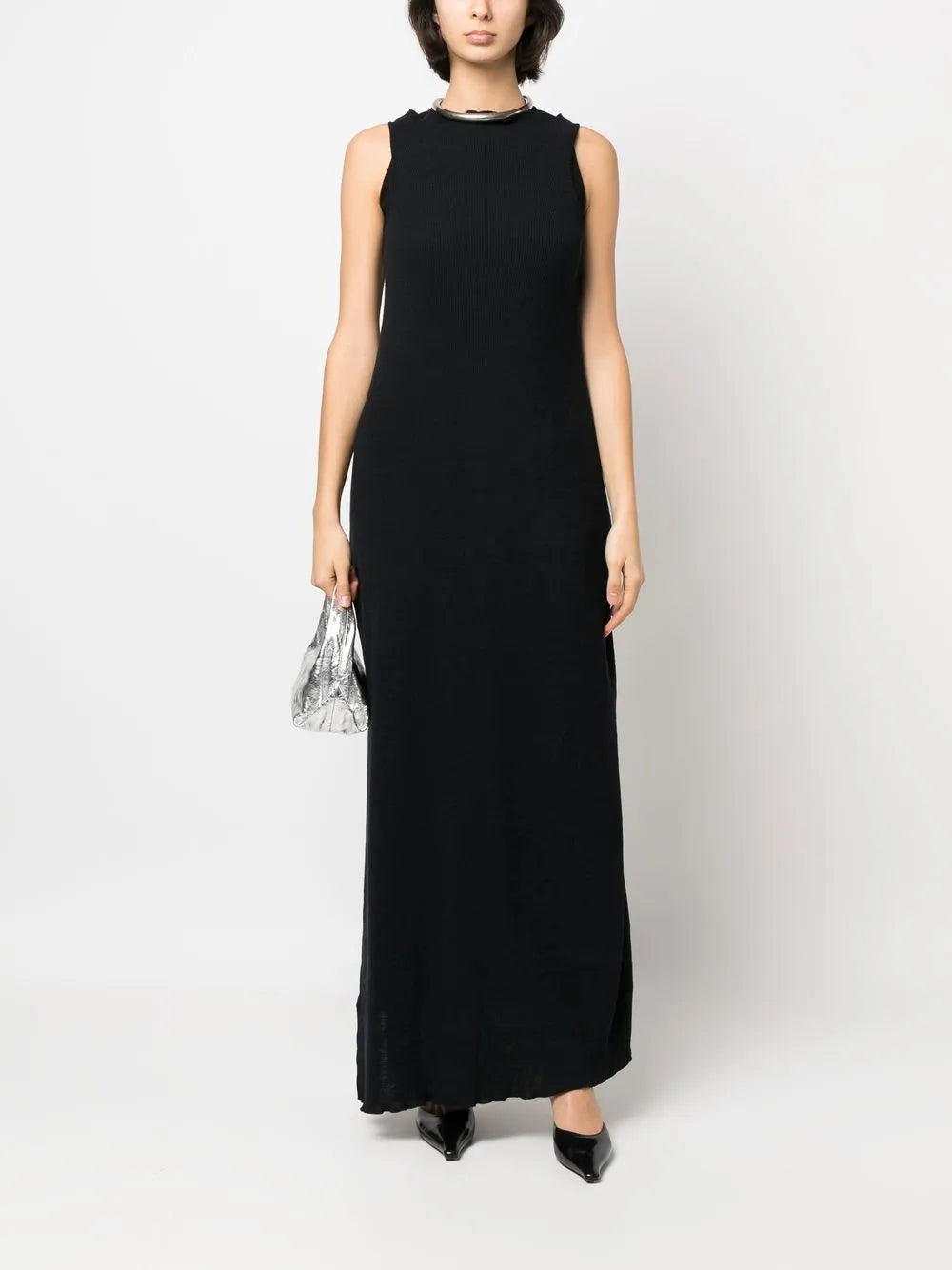 Asymmetric Draped Knitted Dress