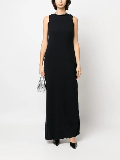 Asymmetric Draped Knitted Dress