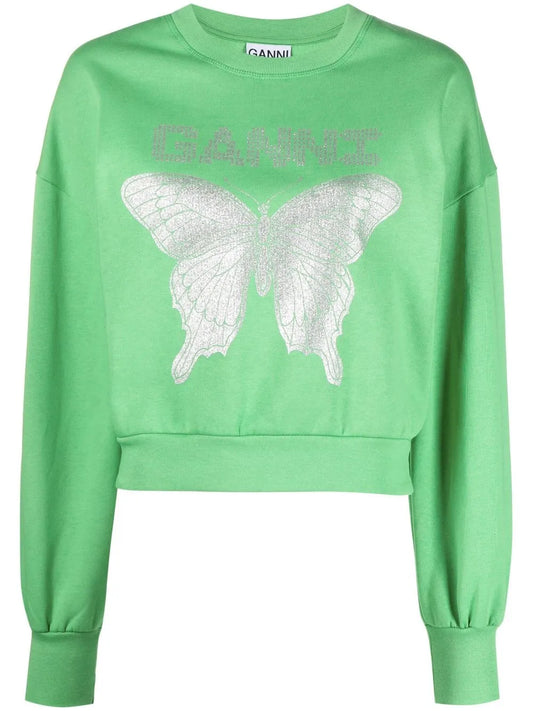 Butterfly-Print Organic Cotton Sweatshirt