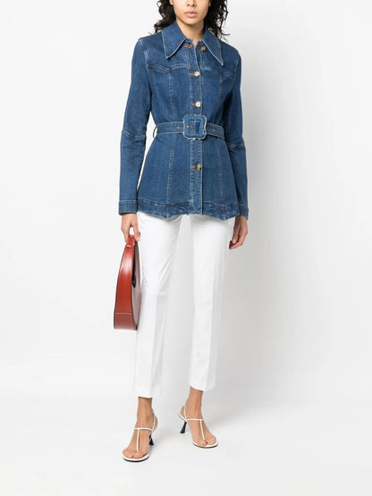 Tapered-Leg Cropped Trousers