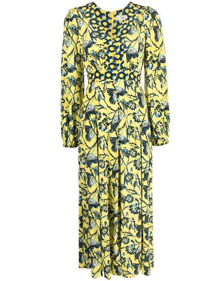 Floral-Print Long-Sleeve Dress