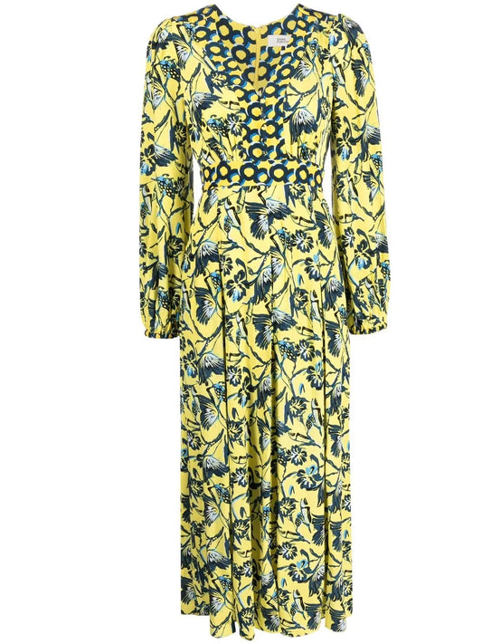 Floral-Print Long-Sleeve Dress