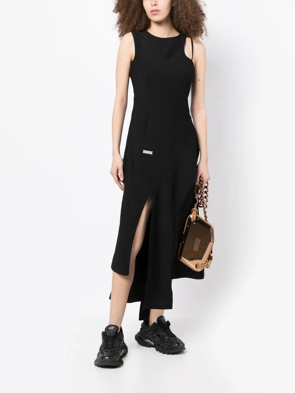 Sleeveless Asymmetric Midi Dress