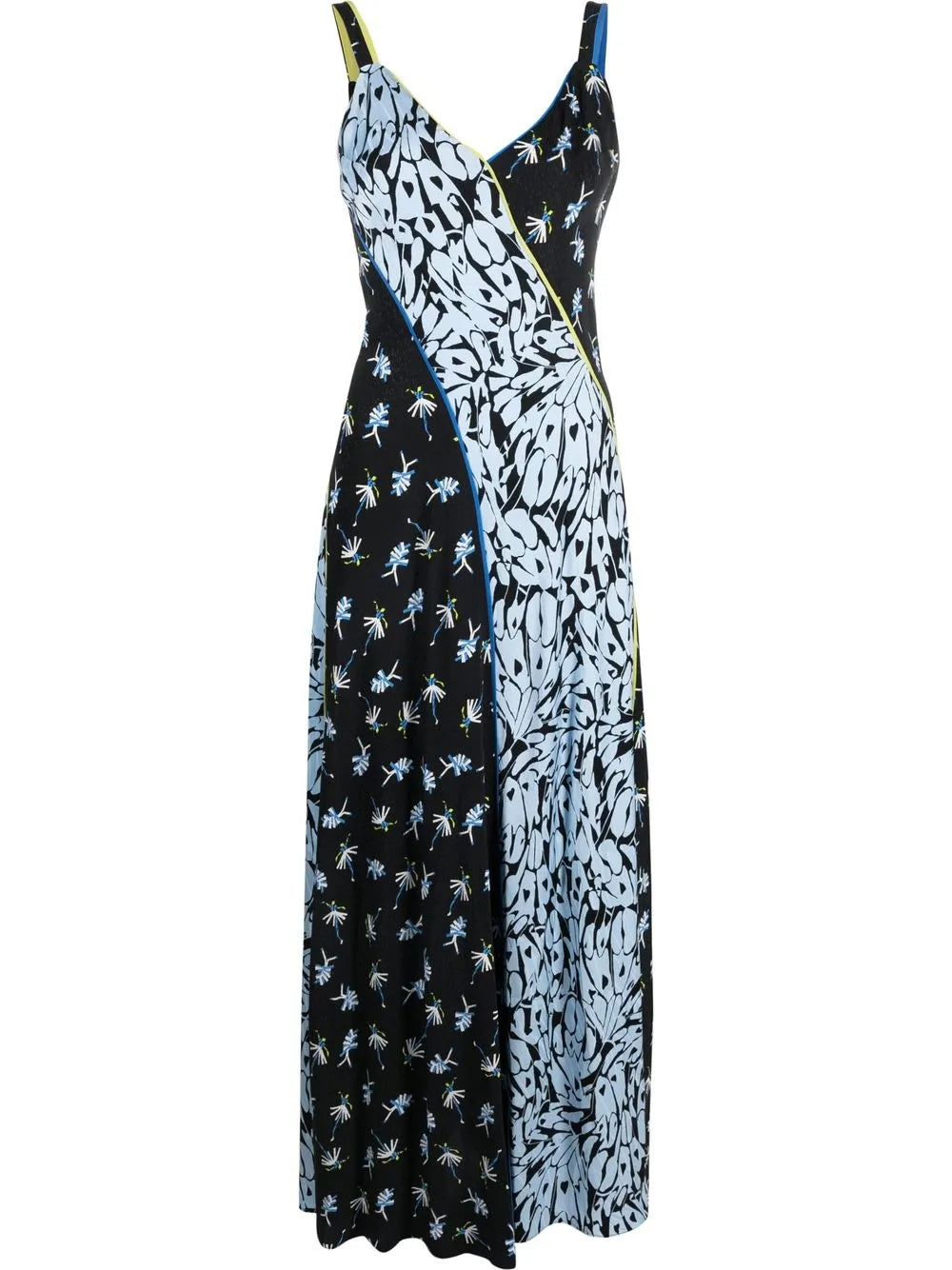 Floral-Print Patchwork Dress