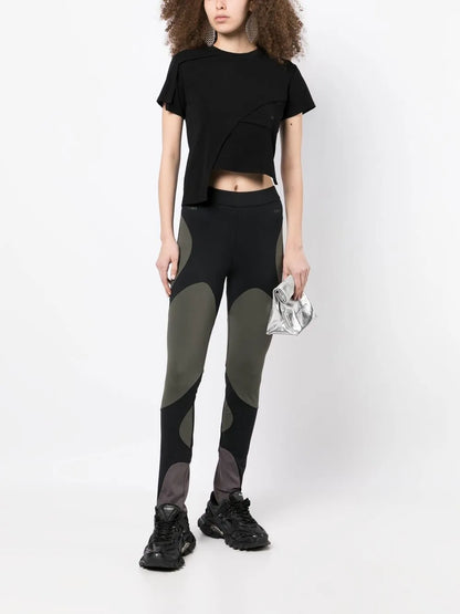 Logo-Print Two-Tone Leggings
