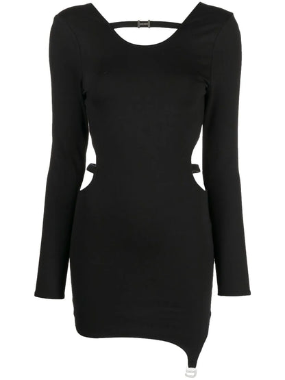 Logo-Detail Long-Sleeve Mini Dress