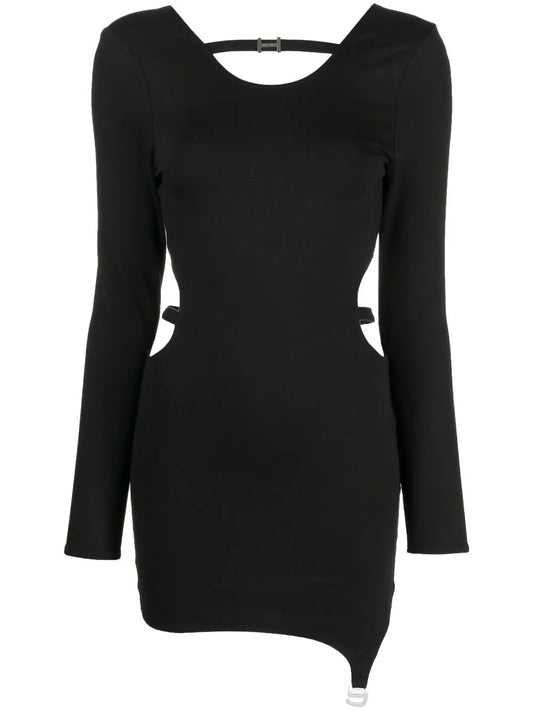 Logo-Detail Long-Sleeve Mini Dress