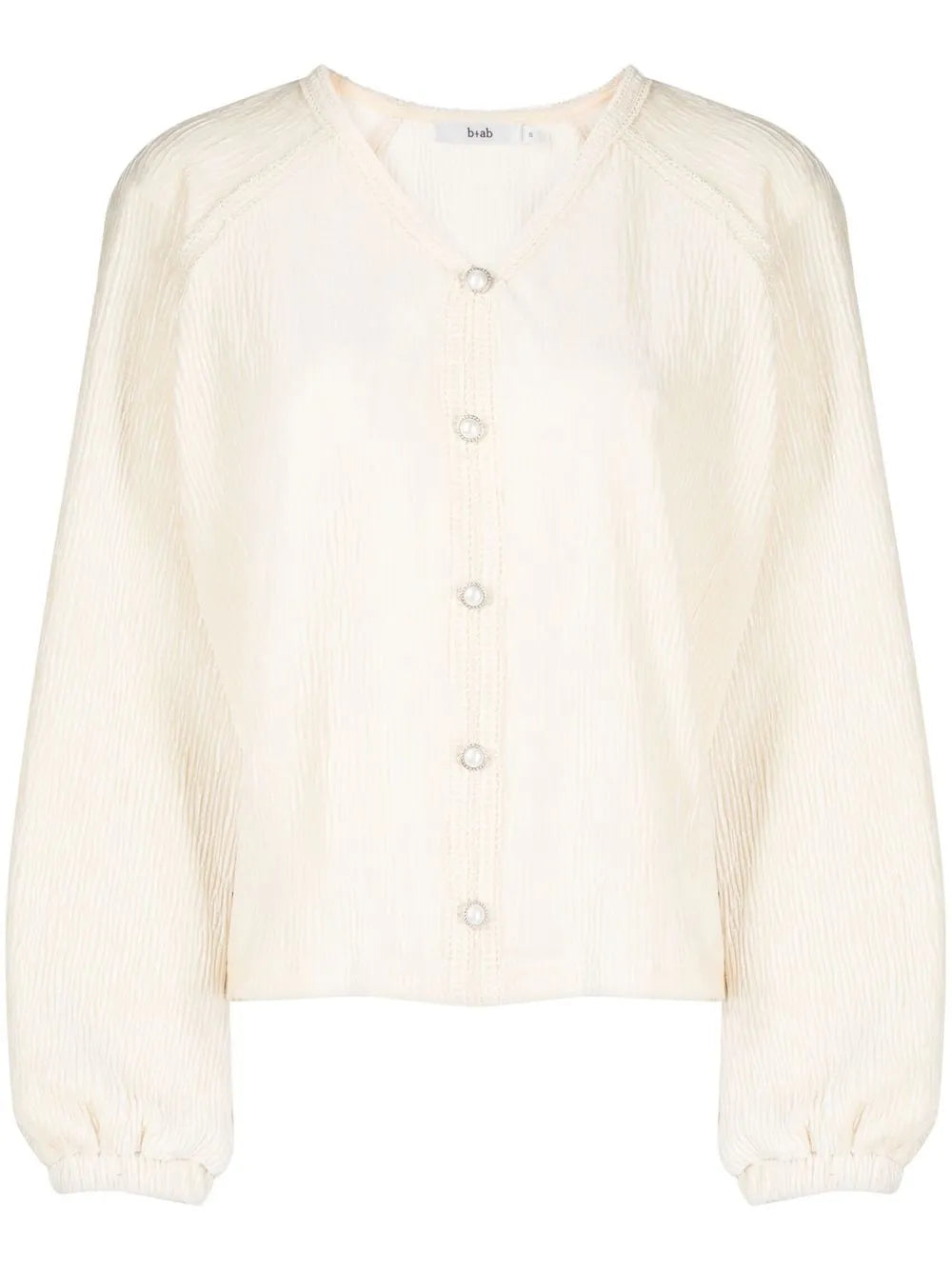 Crinkled Button-Down Cardigan