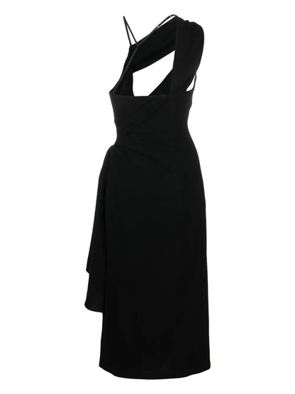 Abanada Draped Asymmetric Dress
