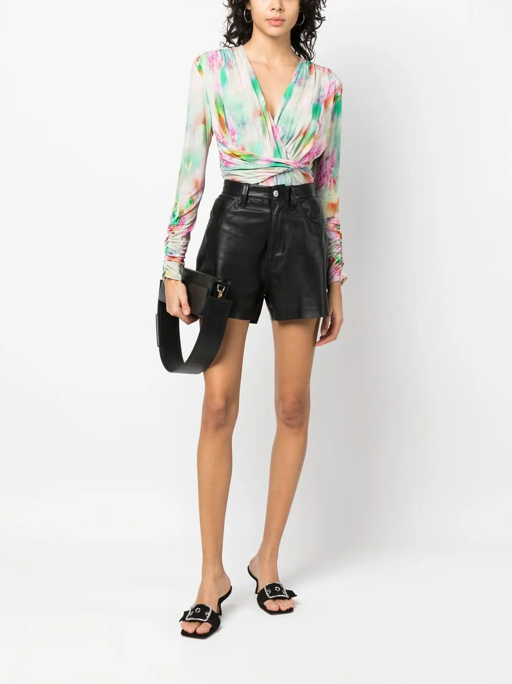 Zandra Long-Sleeve Wrap Top
