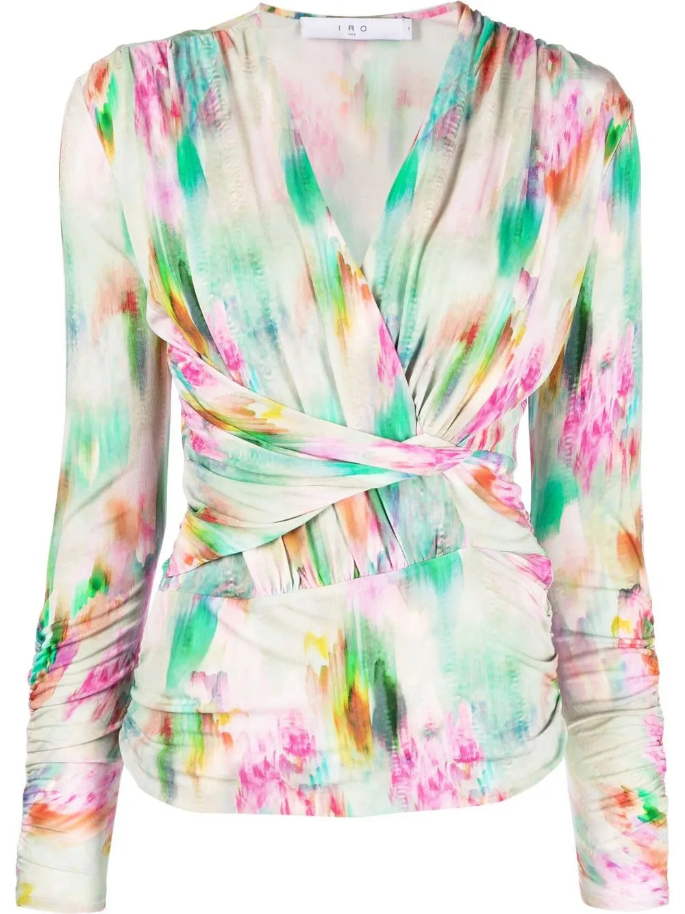Zandra Long-Sleeve Wrap Top