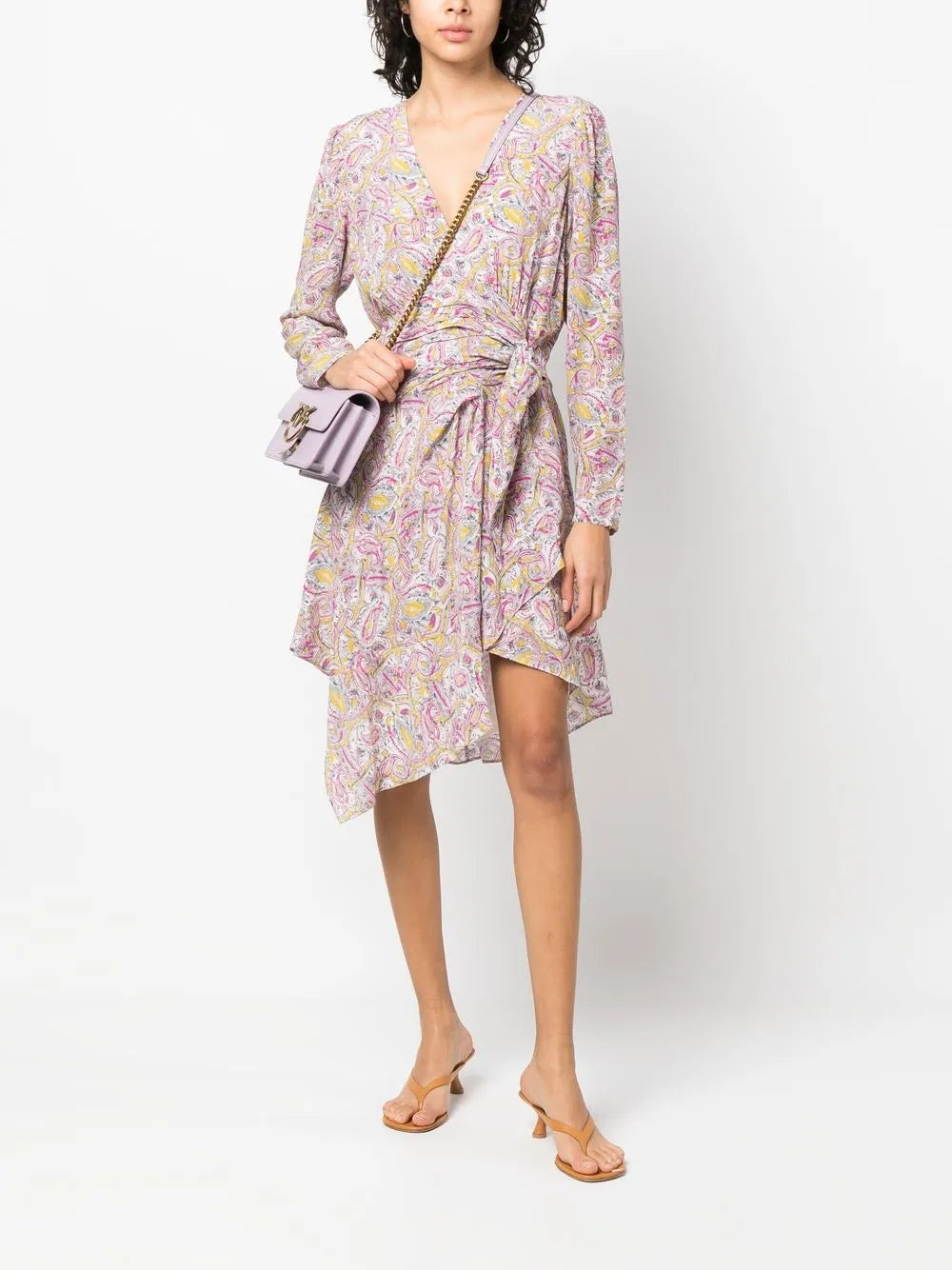 Graphic-Print Wrap Minidress