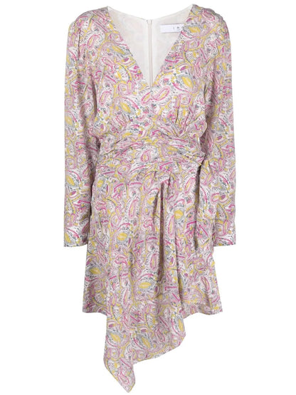Graphic-Print Wrap Minidress