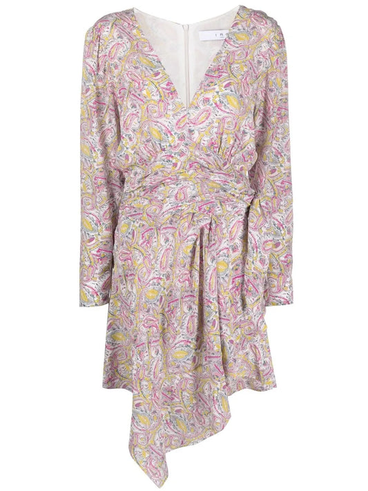 Graphic-Print Wrap Minidress