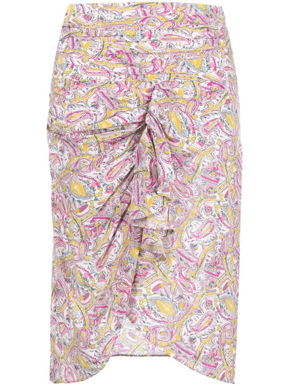 Graphic-Print Knee-Length Skirt