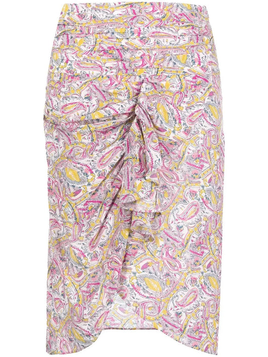 Graphic-Print Knee-Length Skirt