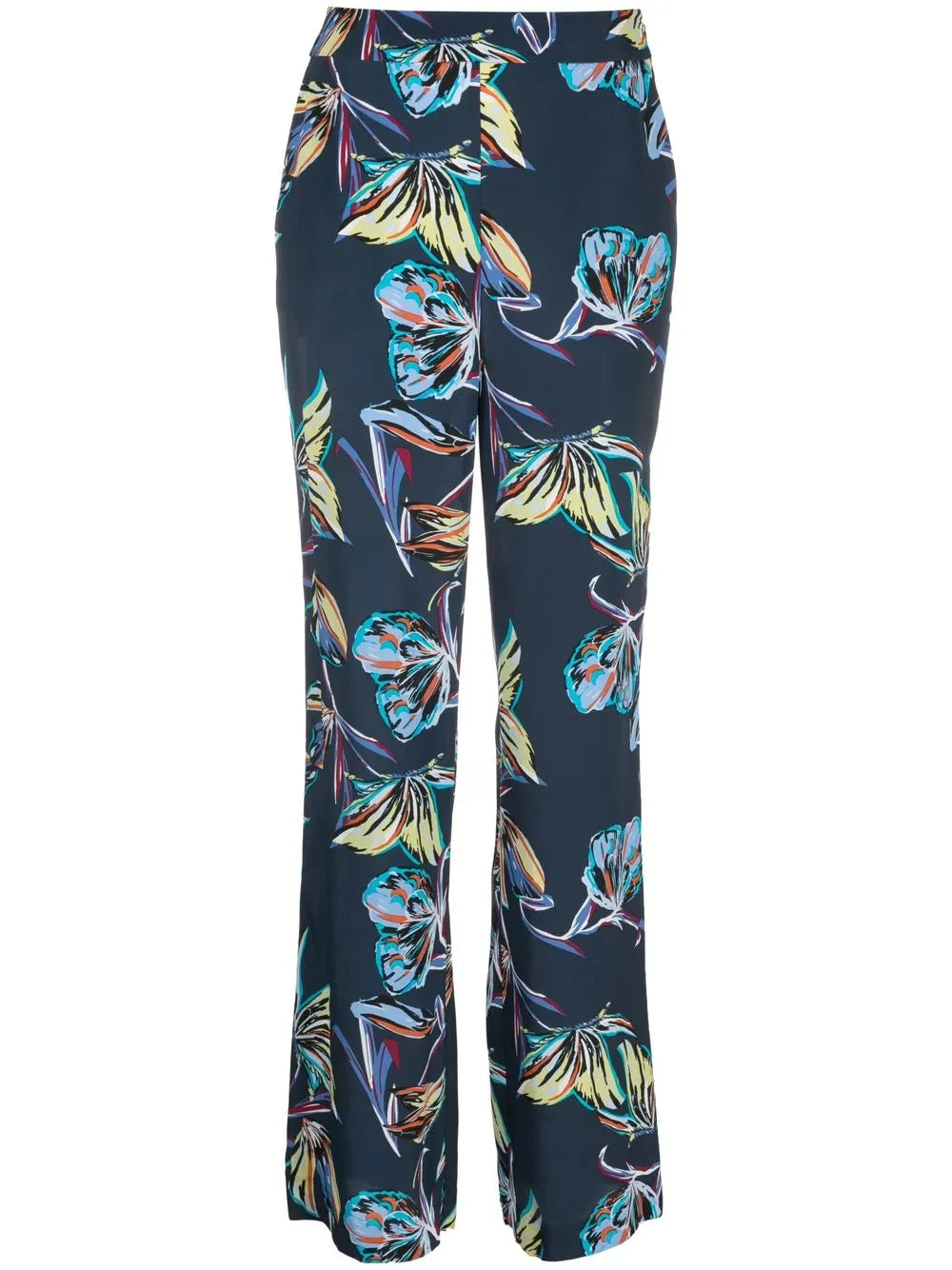 Butterfly-Print Straight Trousers