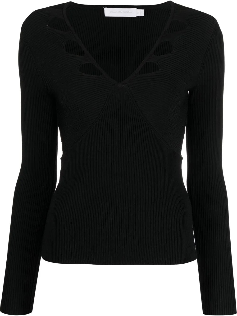 Ribbed-Knit Cut-Out Top