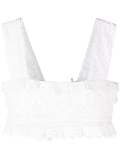 Mecelia Broderie Anglais Cropped Top
