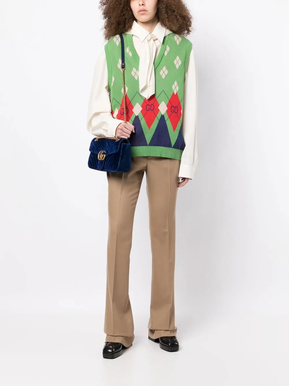 Flared-Cut Leg Trousers